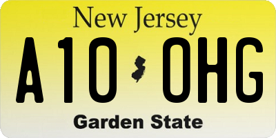 NJ license plate A10OHG