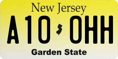 NJ license plate A10OHH