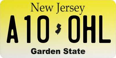 NJ license plate A10OHL