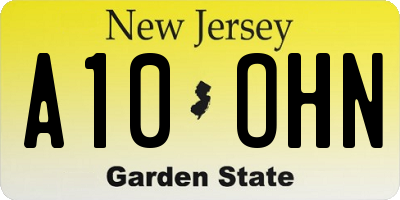 NJ license plate A10OHN