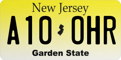 NJ license plate A10OHR