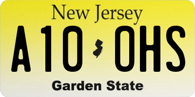 NJ license plate A10OHS