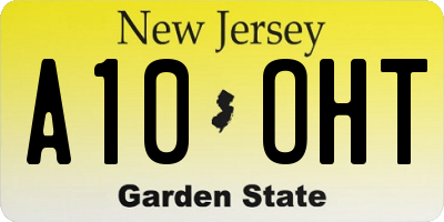 NJ license plate A10OHT