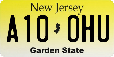 NJ license plate A10OHU