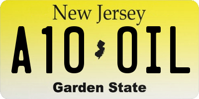 NJ license plate A10OIL