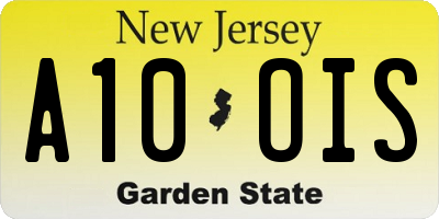 NJ license plate A10OIS