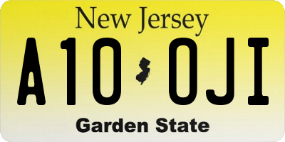 NJ license plate A10OJI