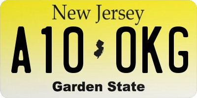 NJ license plate A10OKG