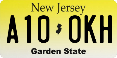 NJ license plate A10OKH