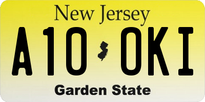 NJ license plate A10OKI