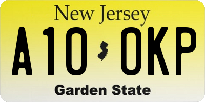 NJ license plate A10OKP