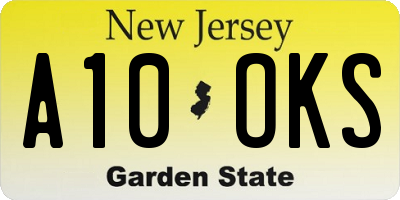 NJ license plate A10OKS