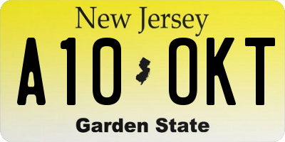 NJ license plate A10OKT