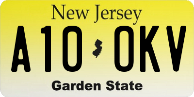 NJ license plate A10OKV