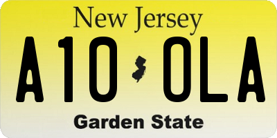 NJ license plate A10OLA