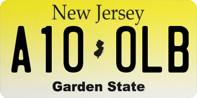 NJ license plate A10OLB