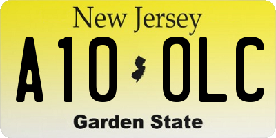 NJ license plate A10OLC