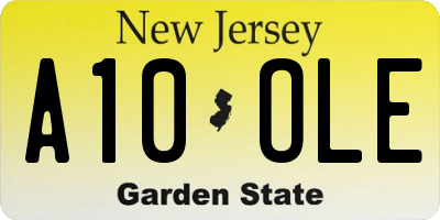 NJ license plate A10OLE