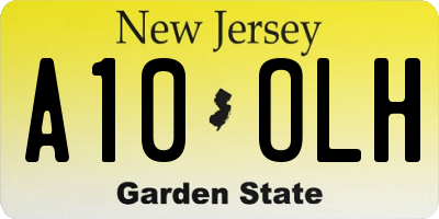 NJ license plate A10OLH