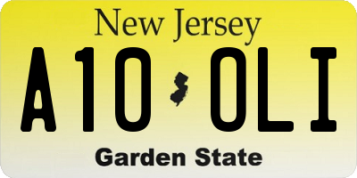 NJ license plate A10OLI