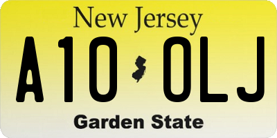 NJ license plate A10OLJ