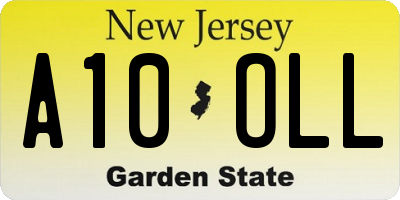 NJ license plate A10OLL