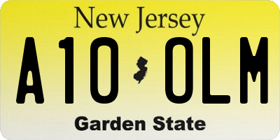 NJ license plate A10OLM