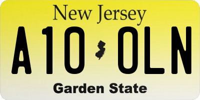 NJ license plate A10OLN