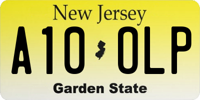 NJ license plate A10OLP