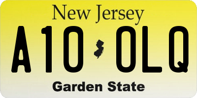 NJ license plate A10OLQ
