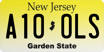 NJ license plate A10OLS