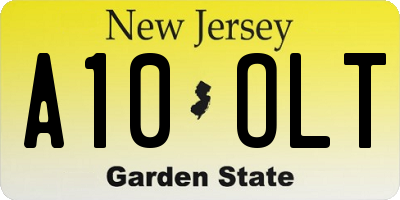 NJ license plate A10OLT