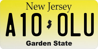 NJ license plate A10OLU