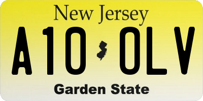 NJ license plate A10OLV