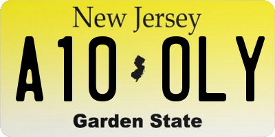 NJ license plate A10OLY