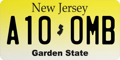 NJ license plate A10OMB