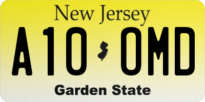 NJ license plate A10OMD