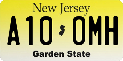 NJ license plate A10OMH