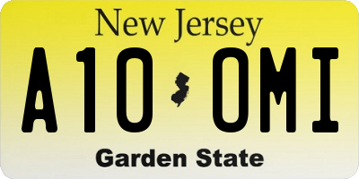 NJ license plate A10OMI