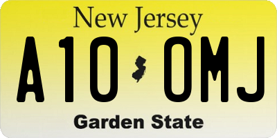 NJ license plate A10OMJ