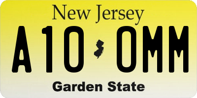 NJ license plate A10OMM