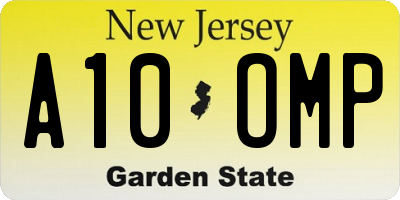 NJ license plate A10OMP