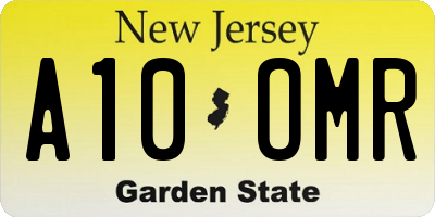 NJ license plate A10OMR