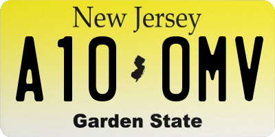 NJ license plate A10OMV