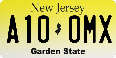 NJ license plate A10OMX