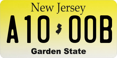 NJ license plate A10OOB