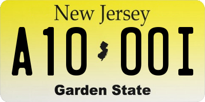 NJ license plate A10OOI