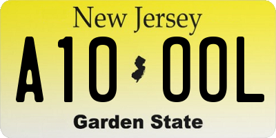 NJ license plate A10OOL