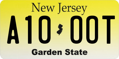 NJ license plate A10OOT