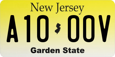 NJ license plate A10OOV